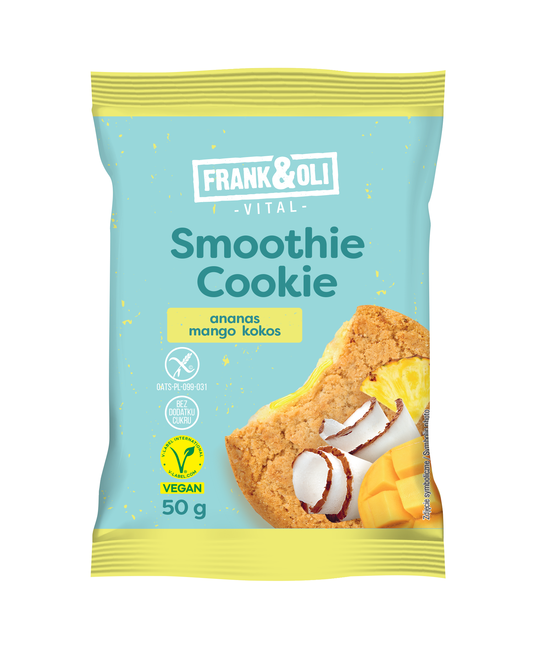 Frank&Oli smoothie cookie - pineaple, mango and coconut - (50g)